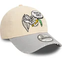 cappellino-curvo-beige-e-grigio-regolabile-9twenty-washed-di-bugs-bunny-looney-tunes-di-new-era