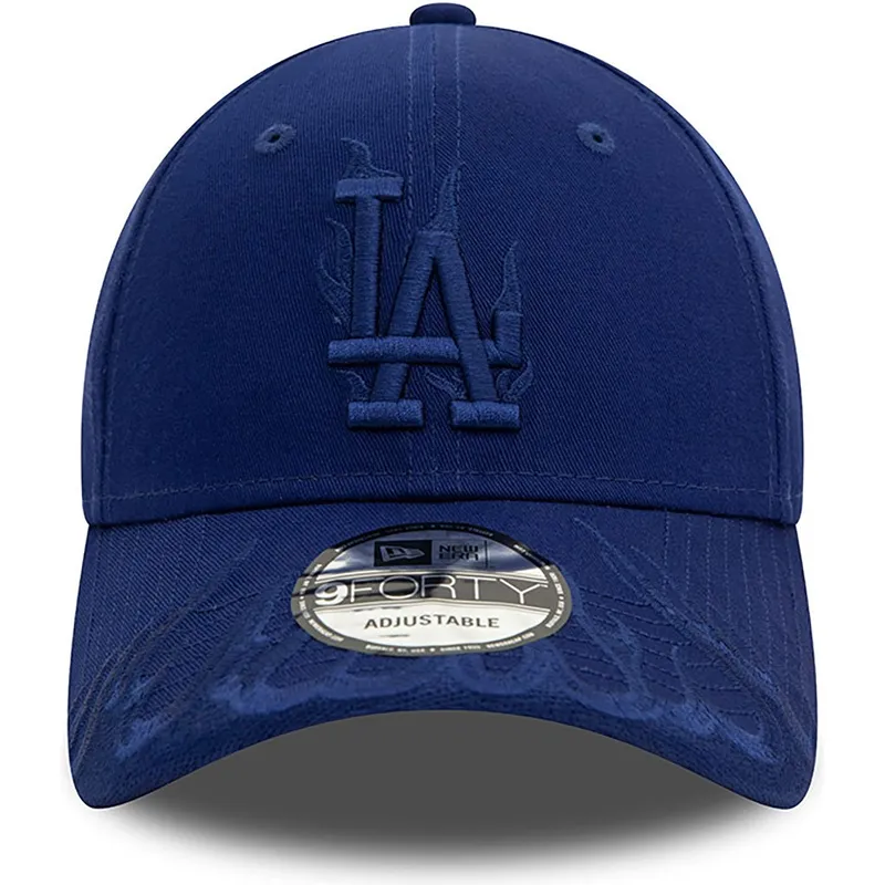 cappelli-curva-blu-cinghia-regolabile-9forty-flame-dei-los-angeles-dodgers-mlb-di-new-era