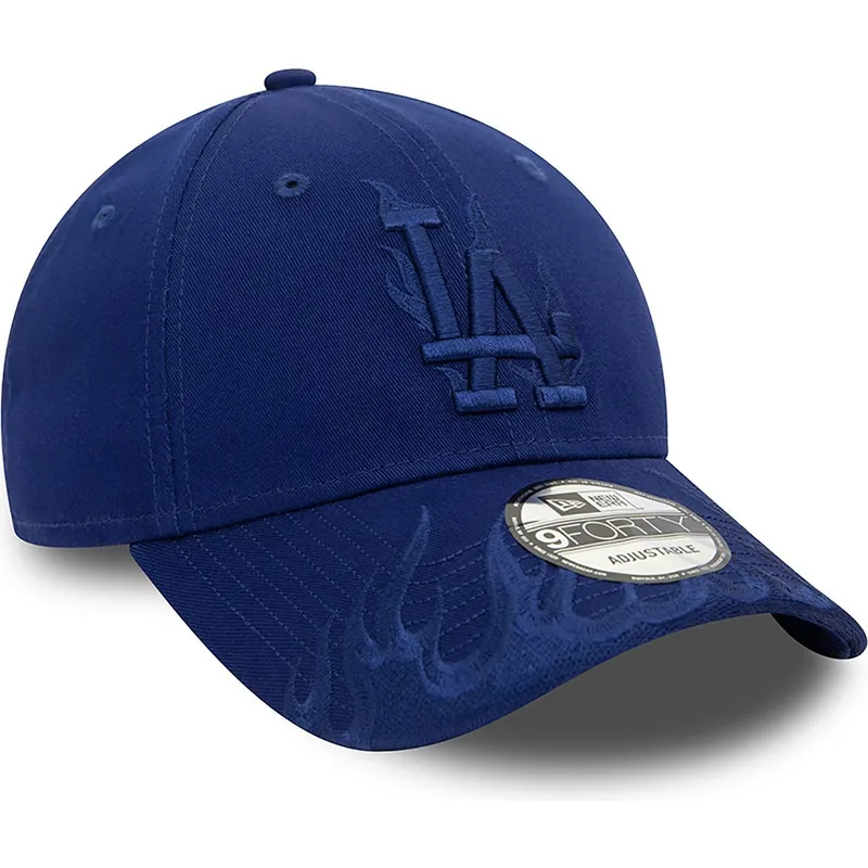 cappelli-curva-blu-cinghia-regolabile-9forty-flame-dei-los-angeles-dodgers-mlb-di-new-era
