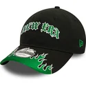 casquette-courbee-noire-et-verte-ajustable-9twenty-race-flame-new-era