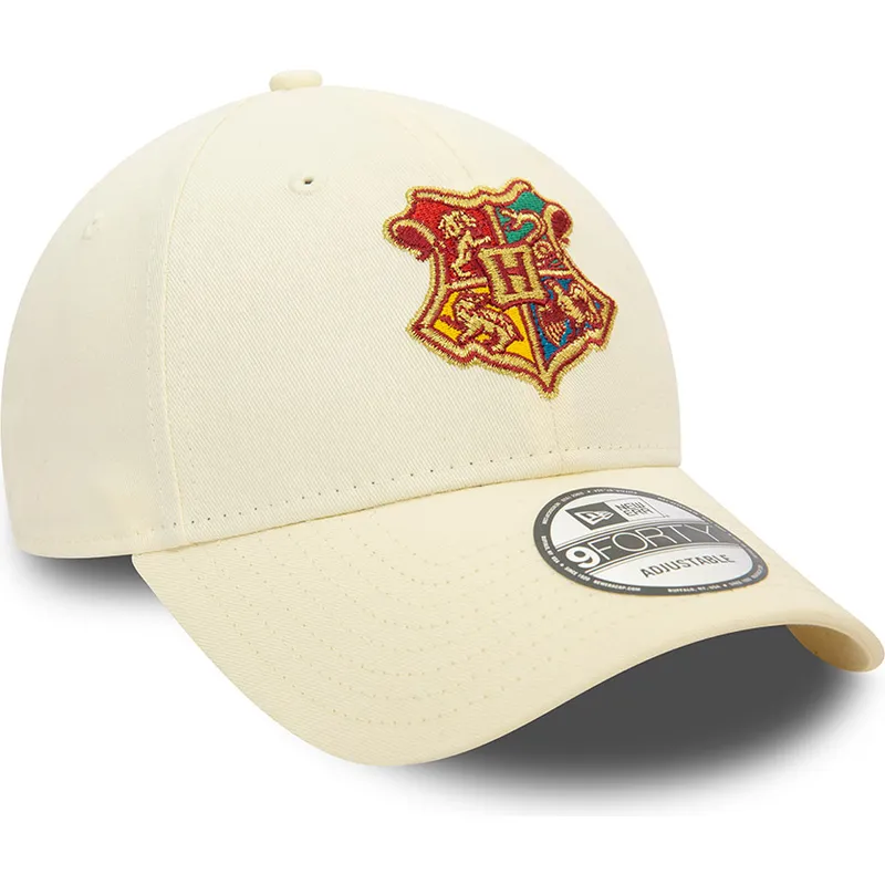cappellino-curvo-beige-regolabile-9forty-di-hogwarts-harry-potter-di-new-era