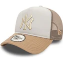cappelli-curva-beige-snapback-a-frame-frame-world-series-dei-new-york-yankees-mlb-di-new-era