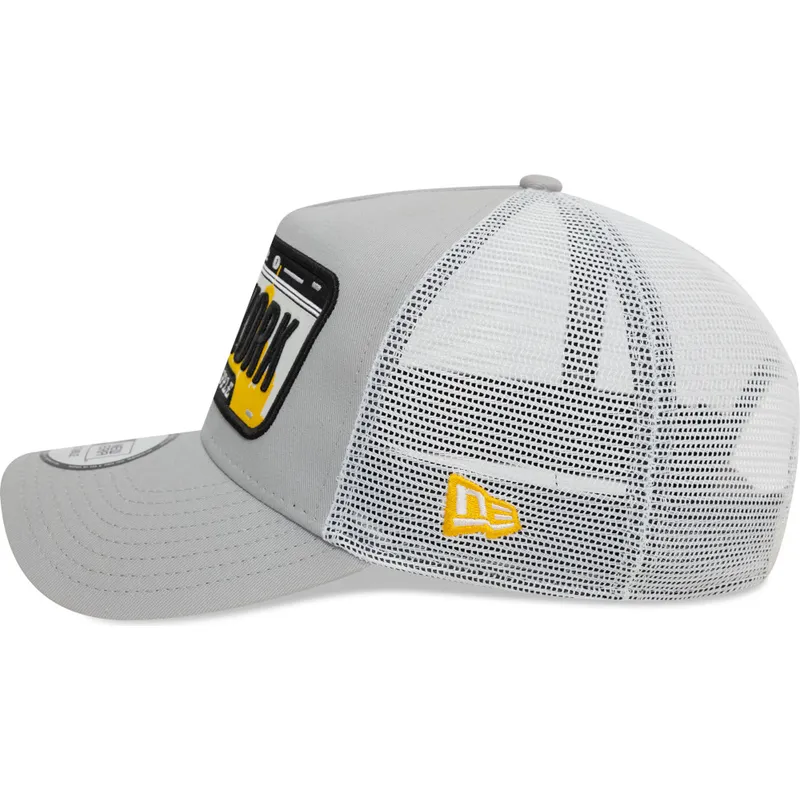 cappelli-curva-grigio-snapback-a-frame-license-plate-dei-new-york-ciudades-y-playas-di-new-era