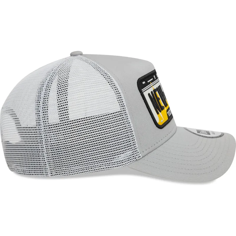 cappelli-curva-grigio-snapback-a-frame-license-plate-dei-new-york-ciudades-y-playas-di-new-era