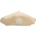 beret-beige-pour-femme-wool-beret-new-york-yankees-mlb-new-era