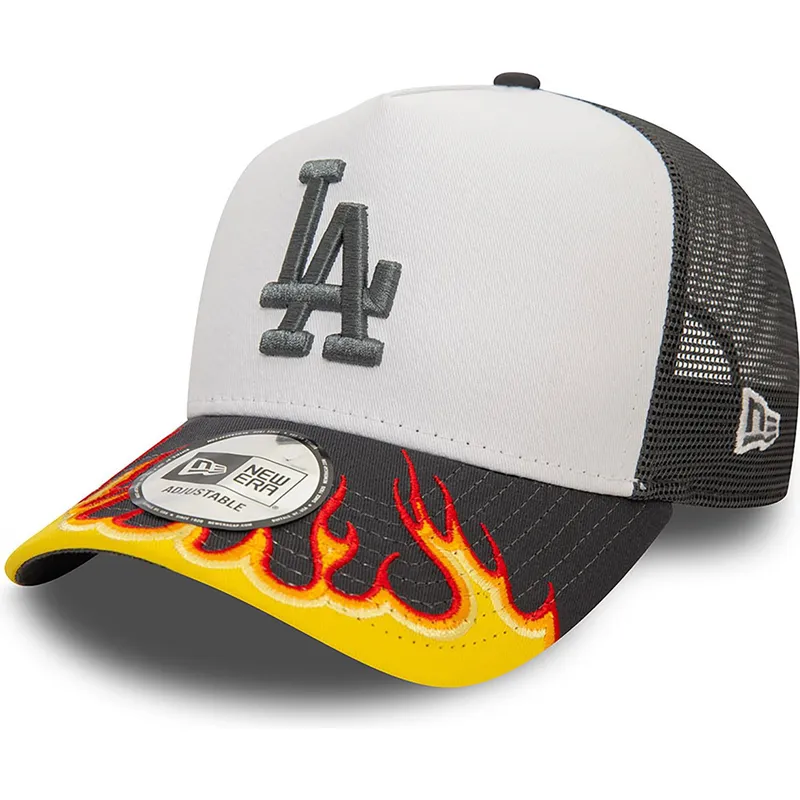 weiss-graue-trucker-cap-a-frame-flame-los-angeles-dodgers-mlb-von-new-era
