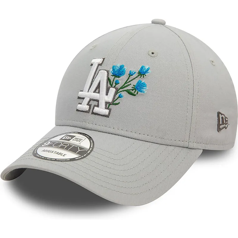 cappelli-curva-grigio-cinghia-regolabile-9forty-flower-icon-dei-los-angeles-dodgers-mlb-di-new-era