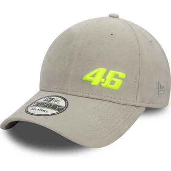 Casquette courbée grise ajustable 9FORTY Suede Valentino Rossi VR46 MotoGP New Era