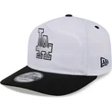 cappellino-curvo-bianco-e-nero-snapback-golfer-chrome-logo-dei-los-angeles-dodgers-mlb-di-new-era