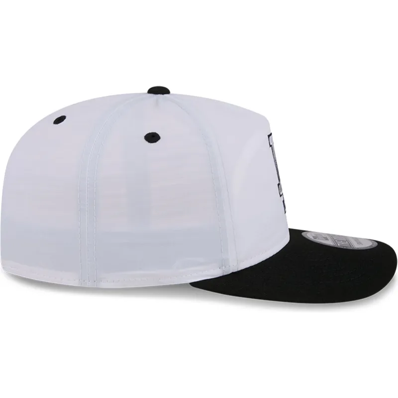 weisse-und-schwarze-gebogene-snapback-kappe-golfer-chrome-logo-der-los-angeles-dodgers-mlb-von-new-era
