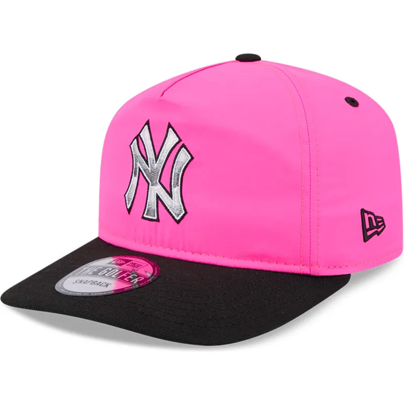 cappellino-curvo-rosa-e-nero-snapback-golfer-con-logo-cromato-dei-new-york-yankees-mlb-di-new-era