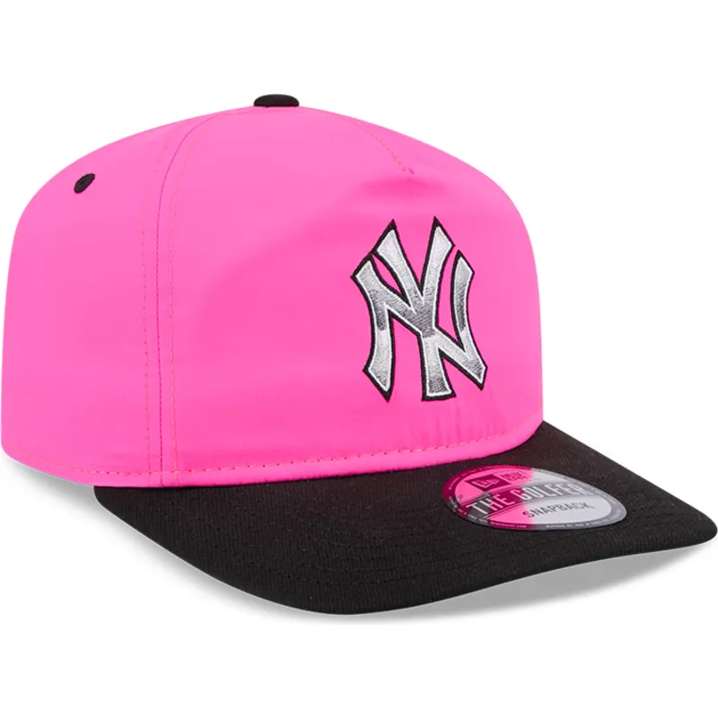 cappellino-curvo-rosa-e-nero-snapback-golfer-chrome-logo-dei-new-york-yankees-mlb-di-new-era