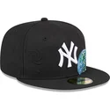 casquette-plate-noire-ajustee-59fifty-global-new-york-yankees-mlb-new-era