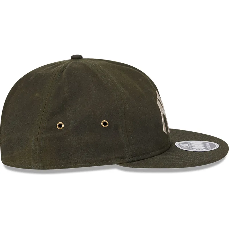 cappello-piatto-verde-regolabile-9fifty-waxed-canvas-dei-new-york-yankees-mlb-di-new-era