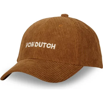 Brun justerbar buet kasket VEL24 CA fra Von Dutch