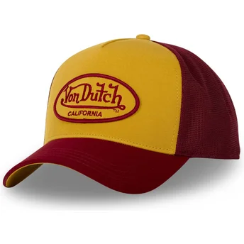 Casquette trucker jaune et rouge BURG Von Dutch