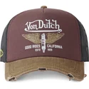 von-dutch-crew18-kastanienbraune-schwarze-und-braune-trucker-kappe