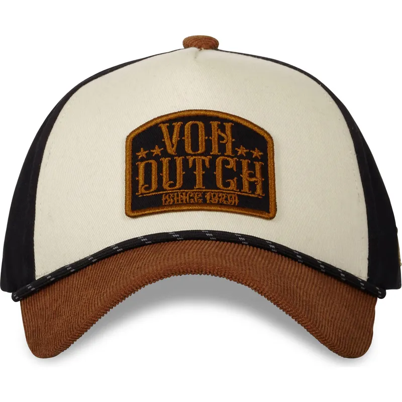 cappellino-curvo-marrone-e-nero-snapback-vint01-di-von-dutch