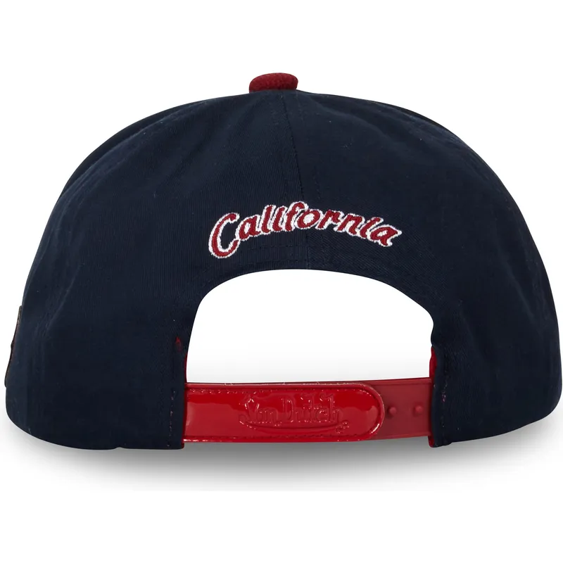 cappellino-curvo-beige-blu-e-rosso-snapback-vint02-di-von-dutch