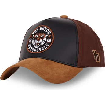 schwarze-und-braune-gebogene-snapback-kappe-vint03-von-von-dutch