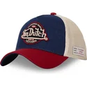 casquette-courbee-bleue-beige-et-rouge-snapback-vint05-von-dutch