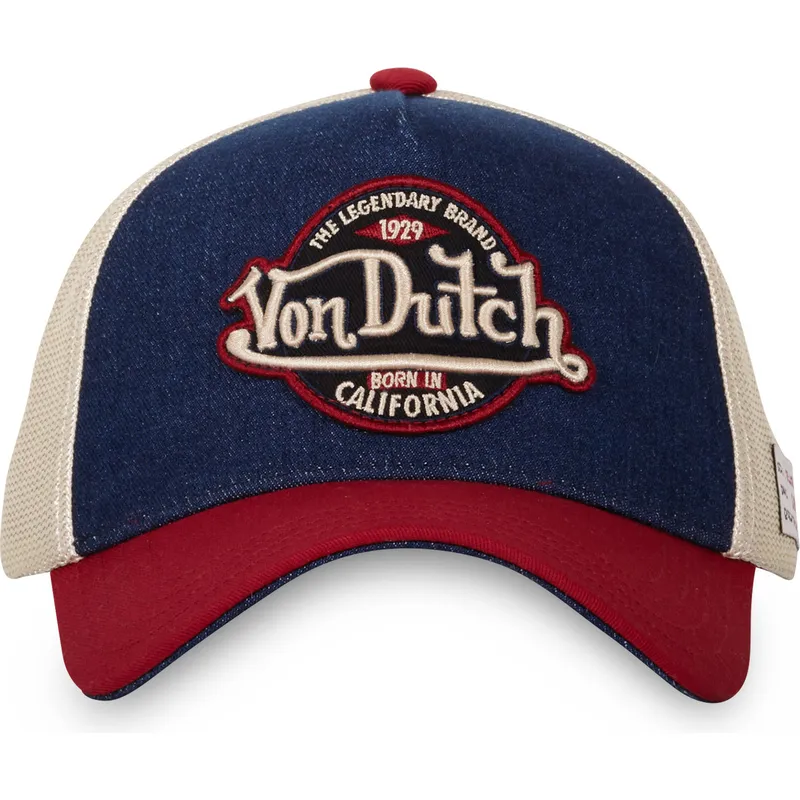 cappellino-curvo-blu-beige-e-rosso-snapback-vint05-di-von-dutch
