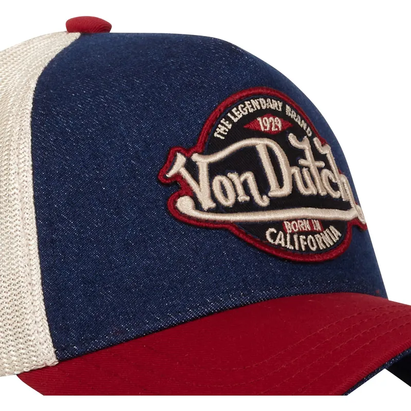 cappellino-curvo-blu-beige-e-rosso-snapback-vint05-di-von-dutch