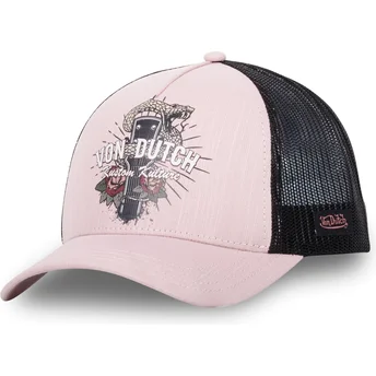 Von Dutch SNA Pink and Black Trucker Hat