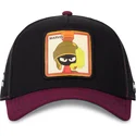 schwarze-und-weinrote-trucker-kappe-marvin-der-marsmensch-loo10-vmar-looney-tunes-von-capslab
