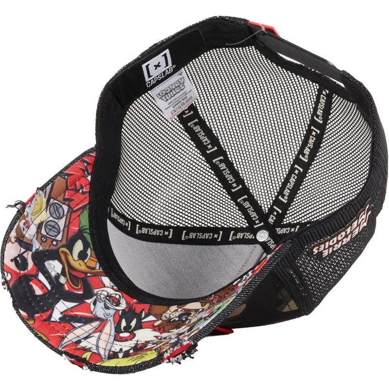 cappellino-trucker-camouflage-e-nero-merry-melodies-loo10-fol-looney-tunes-di-capslab