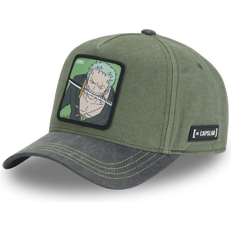 grune-gebogene-snapback-kappe-roronoa-zoro-op4-zor-one-piece-von-capslab