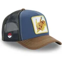 capslab-pokemon-pkm5-pik-pikachu-dunkelblaue-und-braune-trucker-kappe