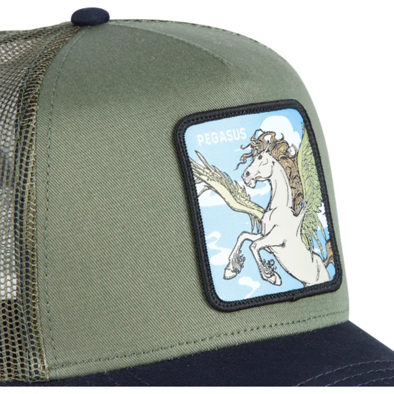 mutzen-gebogen-grun-snapback-pegasus-beasts-von-capslab