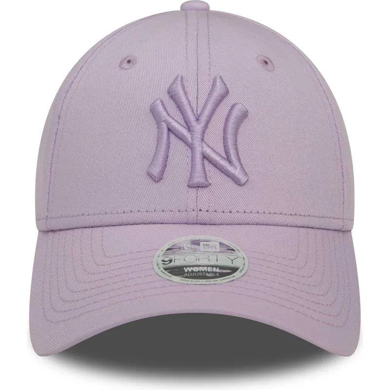 9forty-league-essential-new-york-yankees-mlb-new-era-justerbar-lilla-buet-kasket-med-lilla-logo-til-kvinder