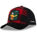 cappello-trucker-rosso-e-nero-daffy-duck-loo10-lum-looney-tunes-di-capslab