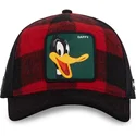cappello-trucker-rosso-e-nero-daffy-duck-loo10-lum-looney-tunes-di-capslab