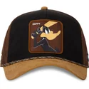 cappello-trucker-nero-e-marrone-daffy-duck-loo10-daf-looney-tunes-di-capslab