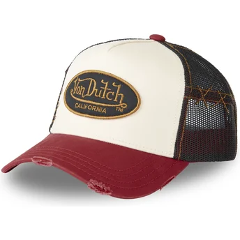 Cappellino trucker beige, nero e rosso GRRE di Von Dutch