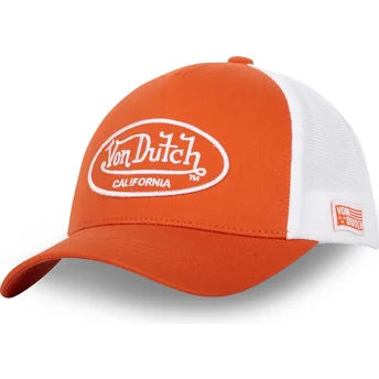 Justerbar orange og hvid trucker-kasket LOF B17 fra Von Dutch