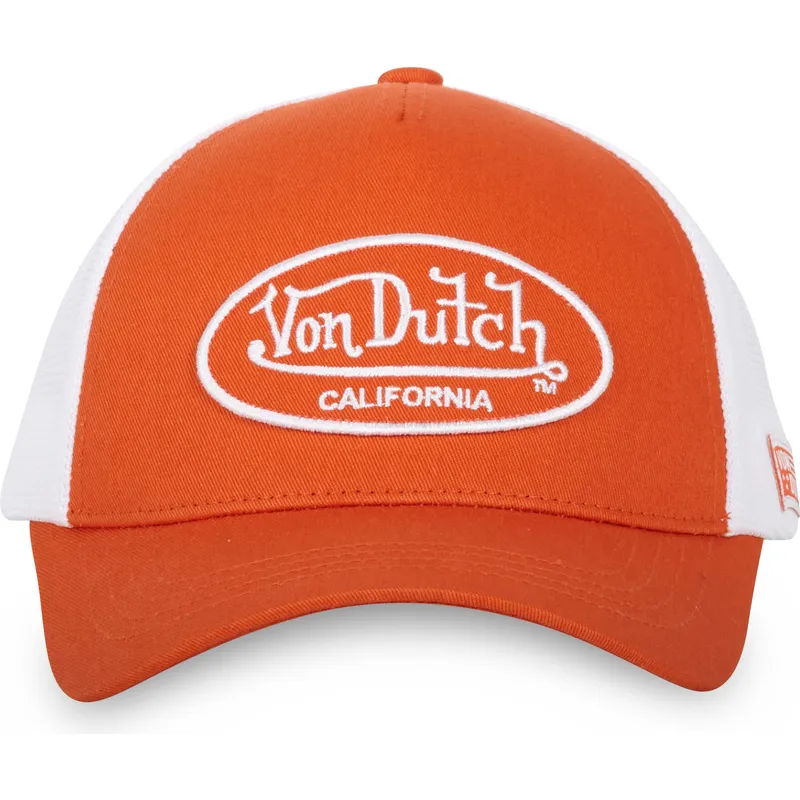 von-dutch-lof-b17-justerbar-orange-og-hvid-trucker-kasket