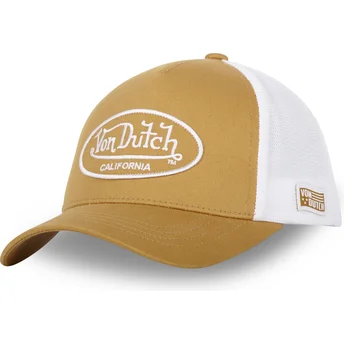 Casquette trucker marron et blanche ajustable LOF B18 Von Dutch