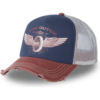 Czapka trucker niebiesko-brązowa CREW19 od Von Dutch