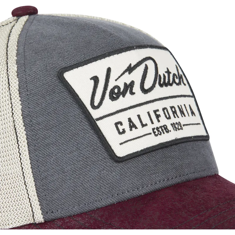 cappellino-trucker-grigio-e-granata-lea04-di-von-dutch