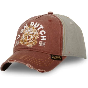 Casquette courbée marron et grise ajustable FIR CB Von Dutch