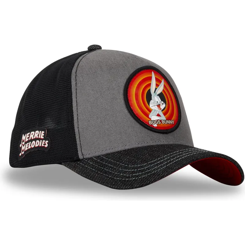 cappello-trucker-grigio-e-nero-bugs-bunny-loo10-vbu-looney-tunes-di-capslab