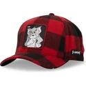 cappellino-snapback-rosso-e-nero-con-visiera-curva-tom-taj5-tj6-looney-tunes-di-capslab