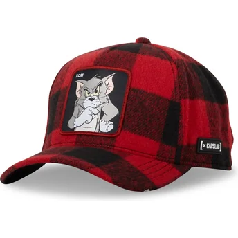 Cappellino curvo rosso e nero snapback Tom TAJ5 TJ6 Looney Tunes di Capslab