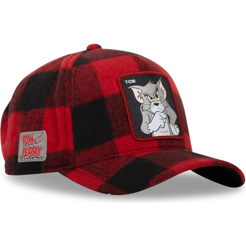 czerwona-i-czarna-zakrzywiona-czapka-snapback-tom-taj5-tj6-looney-tunes-od-capslab