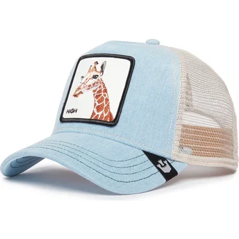 Casquette trucker bleue et blanche girafe High The...