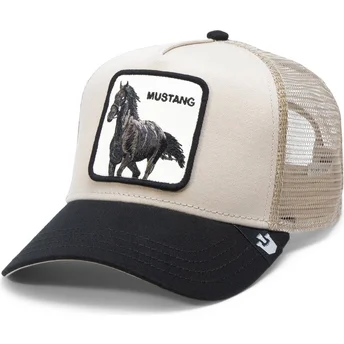 gorra-trucker-beige-e-nera-cavallo-the-mustang-the-farm-di-goorin-bros